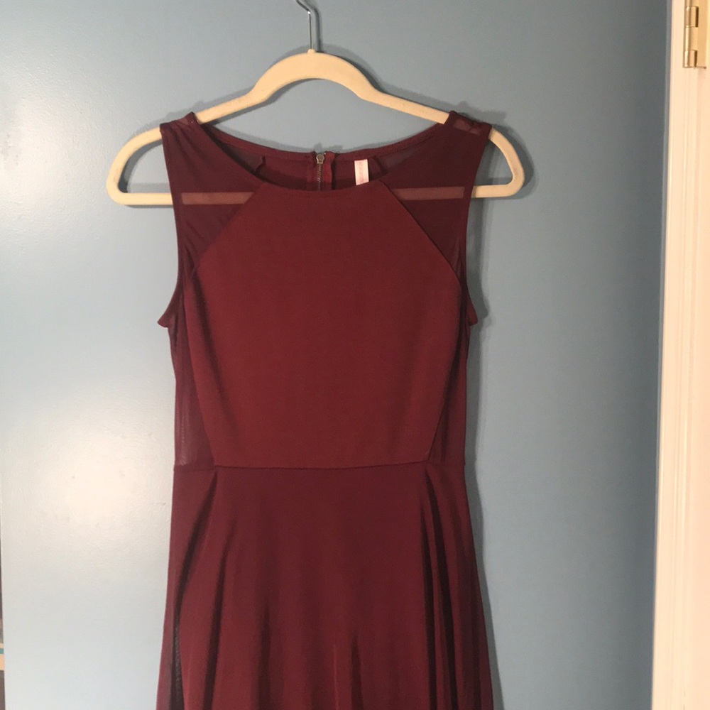 Xhilaration Target Burgundy High Low Mesh Dress Small